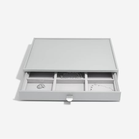 Szkatułka na biżuterię Stackers Pebble 9 komorowa supersize kamienna szarość z szufladą