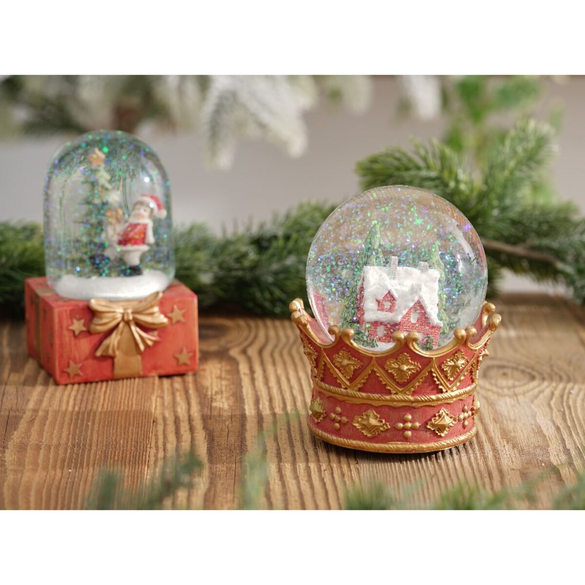 VILLA ITALIA Szklana kula świąteczna z pozytywką wysokość 14 cm HOLY TIME