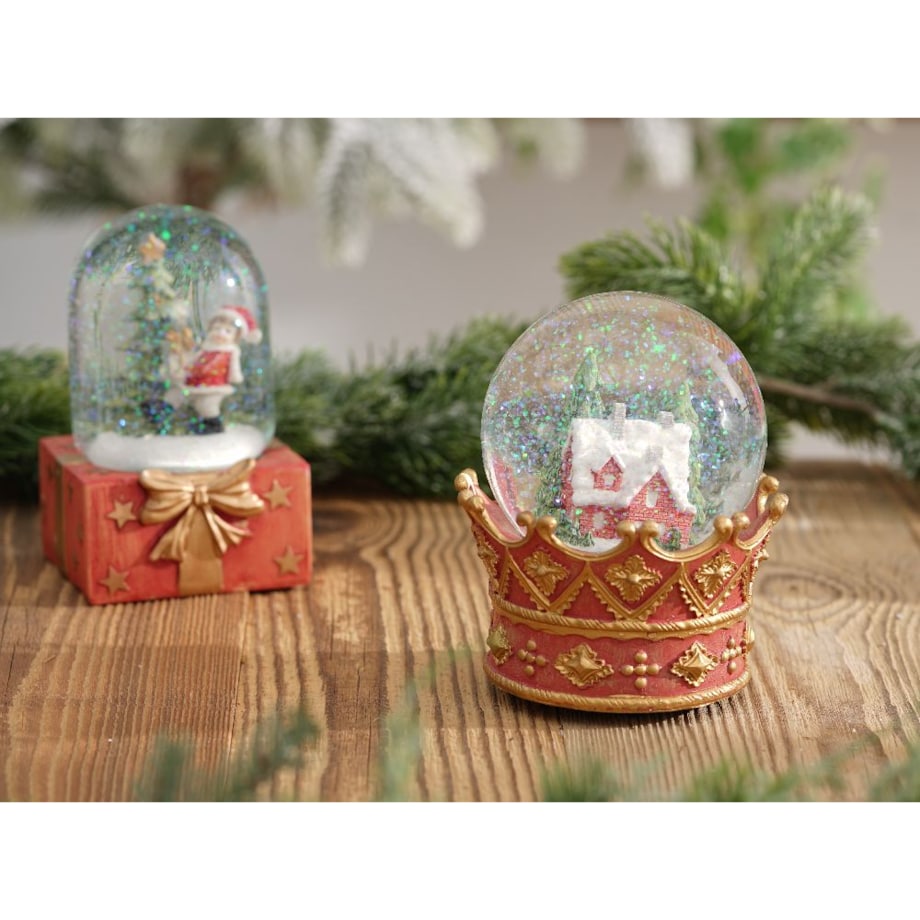 VILLA ITALIA Szklana kula świąteczna z pozytywką wysokość 14 cm HOLY TIME