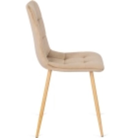 Krzesło Tapicerowane Skandynawskie Welurowe Jadalni Salon Loft Beżowe FREDY