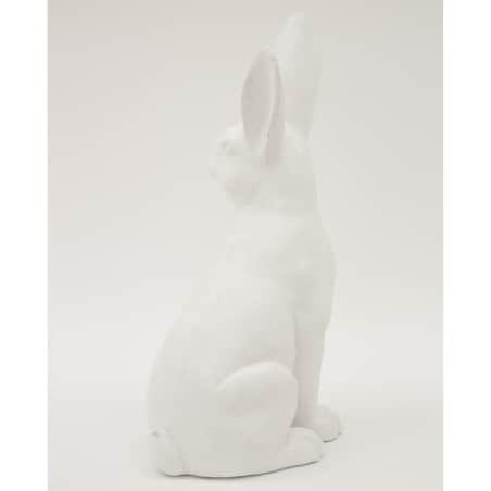 Dekoracja - siedzący biały królik 49x25x19 cm ALBUS duży