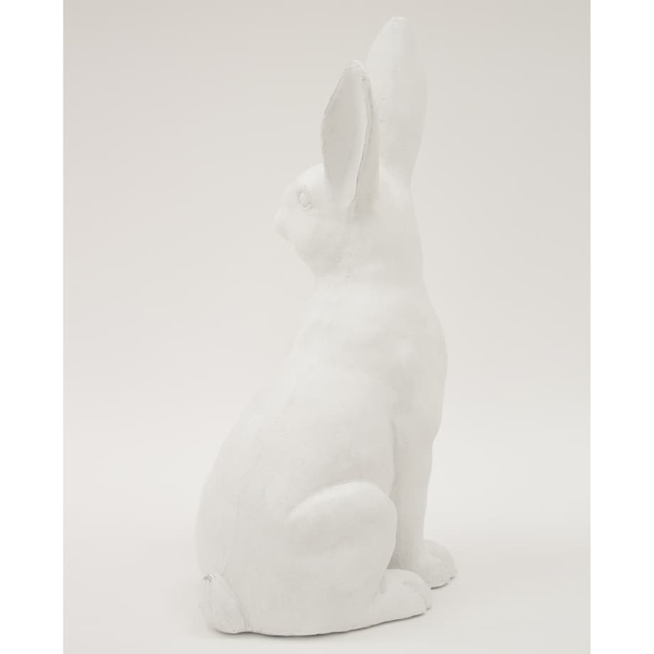 Dekoracja - siedzący biały królik 49x25x19 cm ALBUS duży