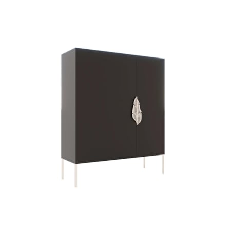 Czarna komoda / szafka na buty Skandica MERLIN ze złotymi dodatkami