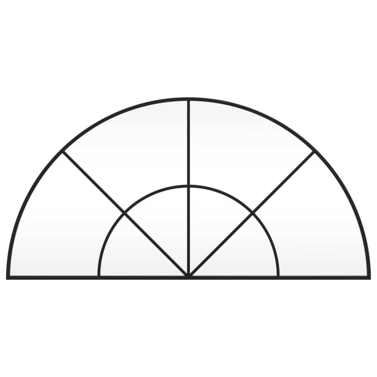 vidaXL Lustro ścienne, czarne, 100x50 cm, zakończone łukiem, żelazo