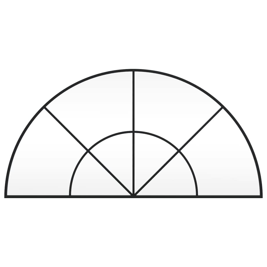 vidaXL Lustro ścienne, czarne, 100x50 cm, zakończone łukiem, żelazo