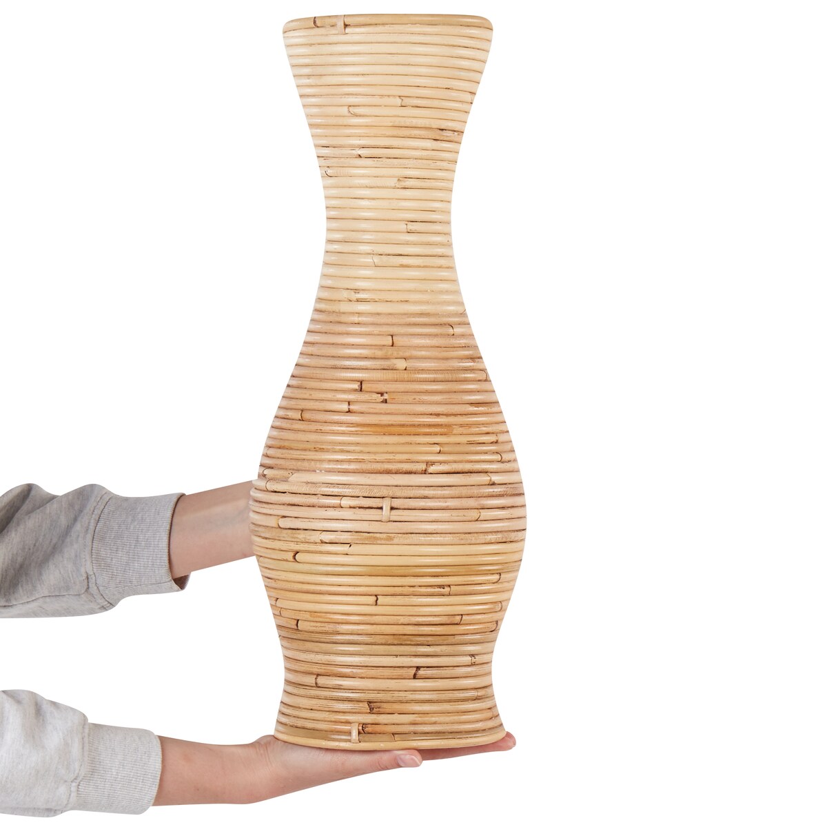 Wazon dekoracyjny TRINISA Rattan 50 cm Naturalny