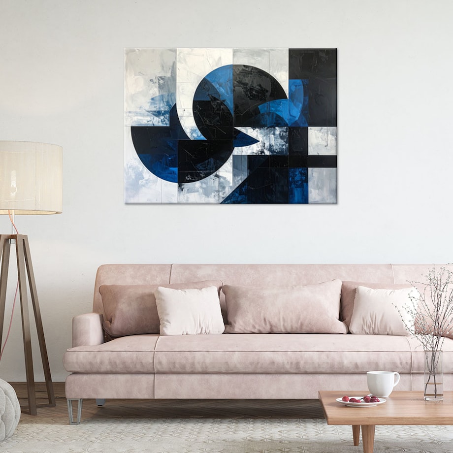 Obraz do salonu biura kuchni, Abstrakcyjne koła kształty niebieski
