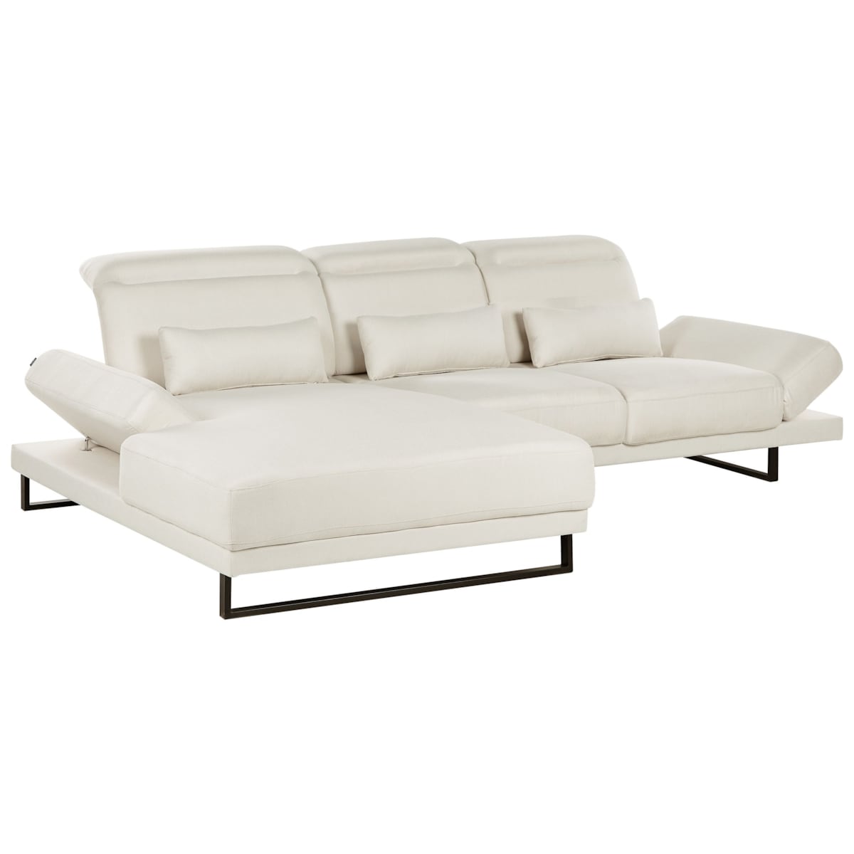 Narożnik IKAST Jasnobeżowy dla 4 osób Prawostronny