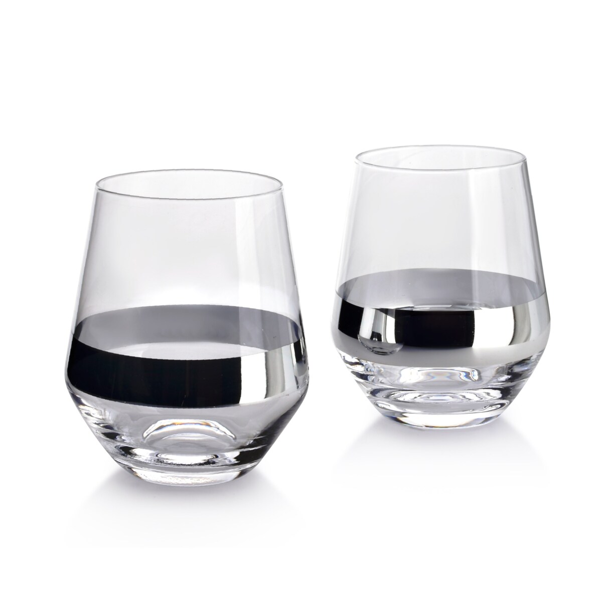 MIRELLA SILVER Komplet 2 SZKLANEK 450ml 7.5x6xh9cm