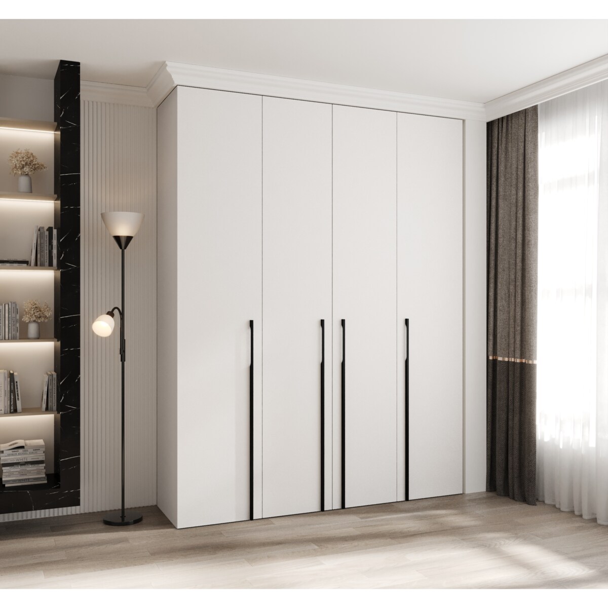 Szafa czterodrzwiowa Como 3 190 gł.40 biały+czarny