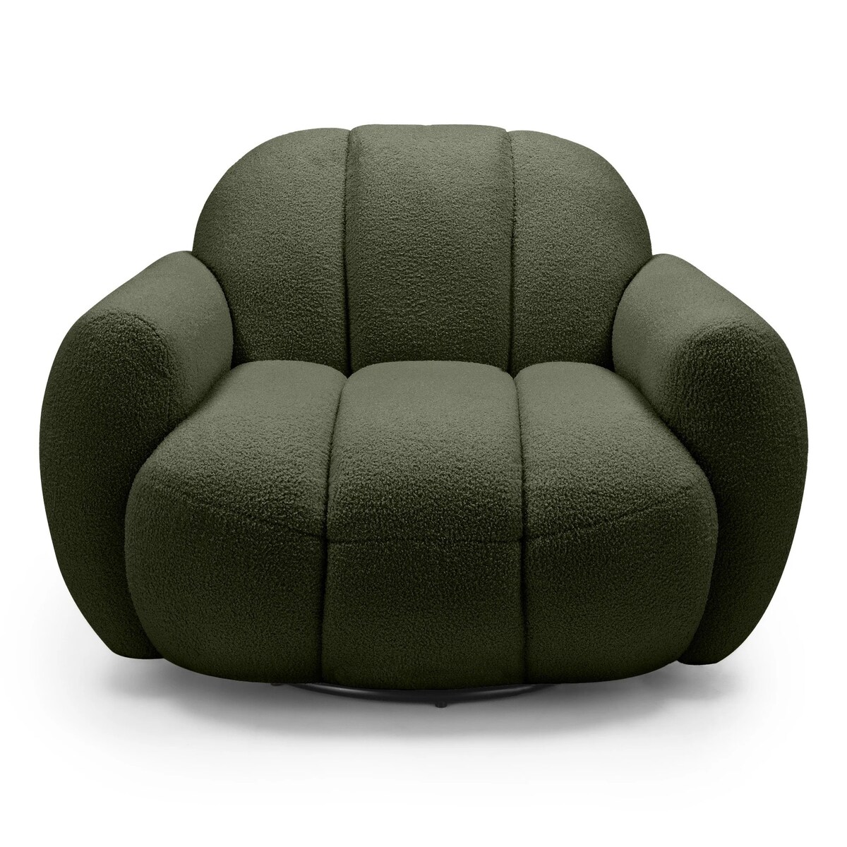Fotel obrotowy 77x106x85 PALLASS bouclé ciemnozielony