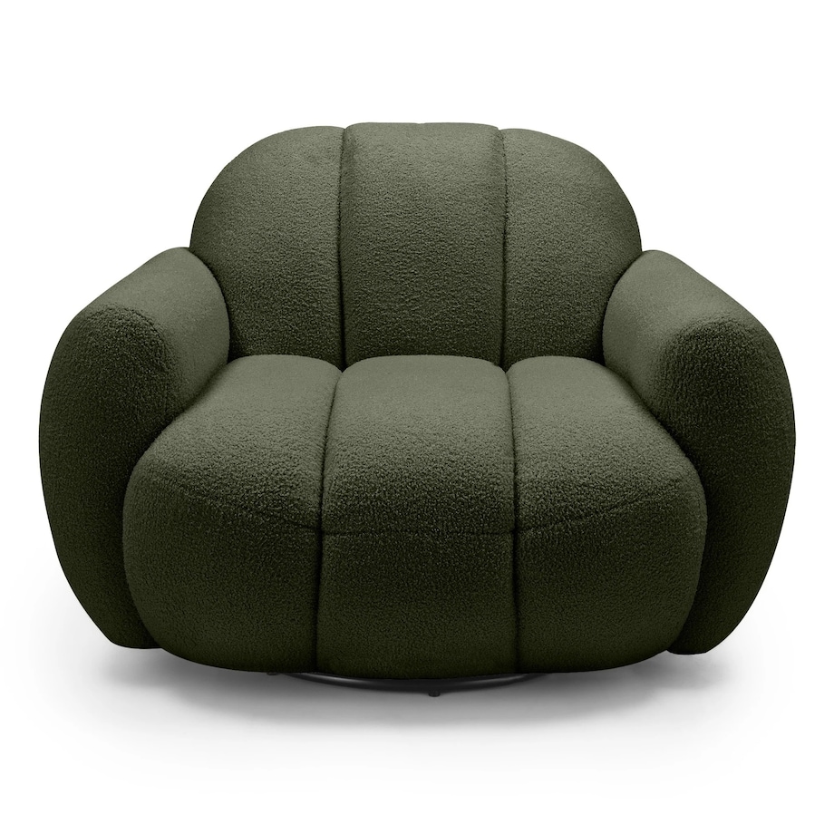 Fotel obrotowy 77x106x85 PALLASS bouclé ciemnozielony