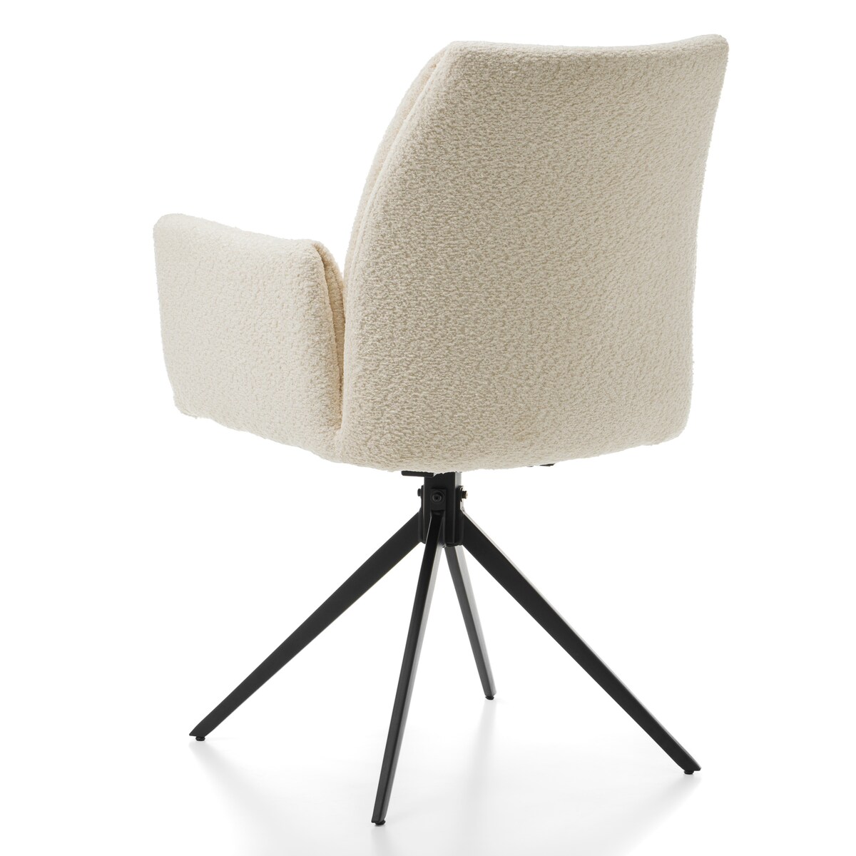 Krzesło tapicerowane szenilowe boucle ecru glamour do salonu PRATO jasnobeżowe