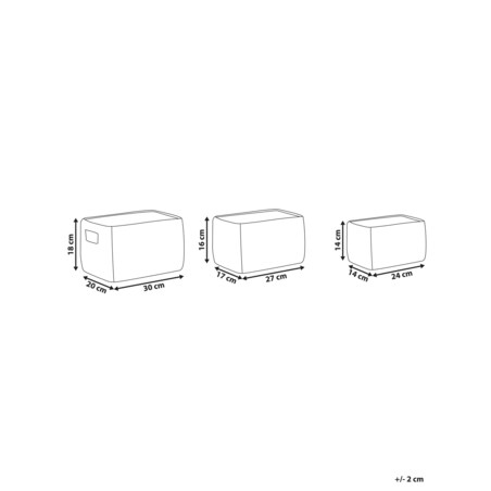 Zestaw 3 koszy z hiacyntu wodnego jasny HANOI