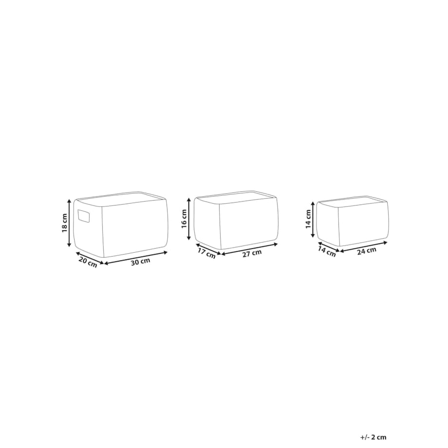 Zestaw 3 koszy z hiacyntu wodnego jasny HANOI