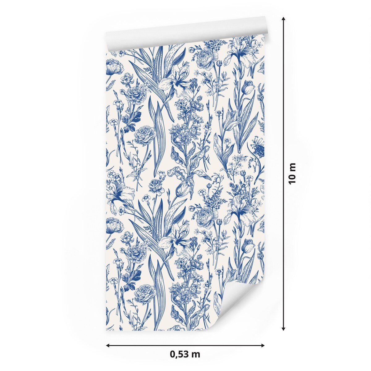 Tapeta Niebieskie KWIATY i Liście Natura