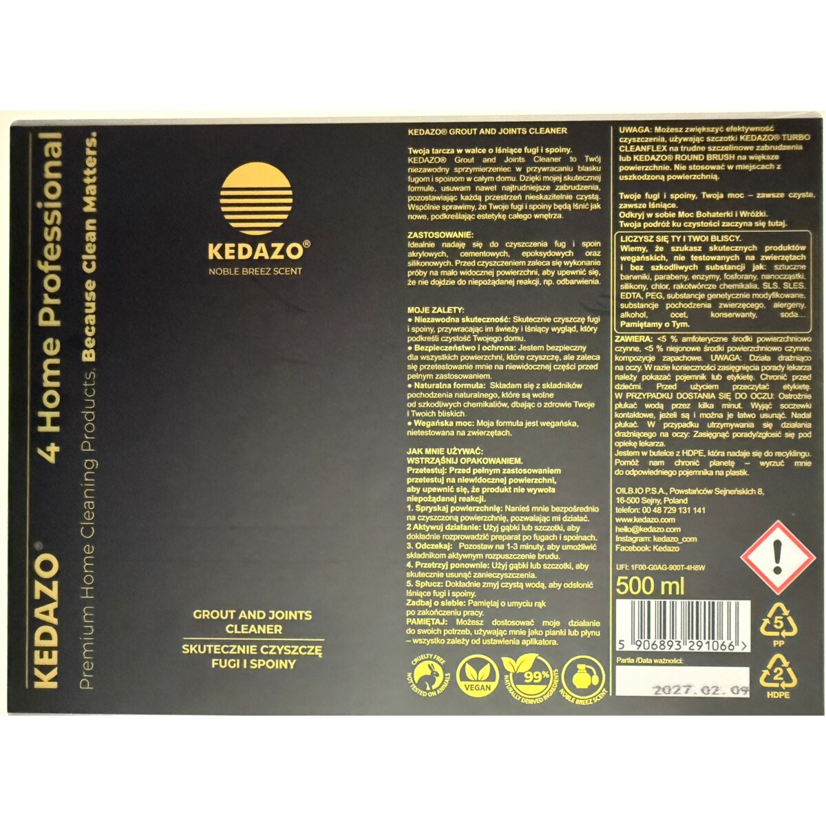 płyn do czyszczenia fug i spoin - KEDAZO Grout and Joints Cleaner