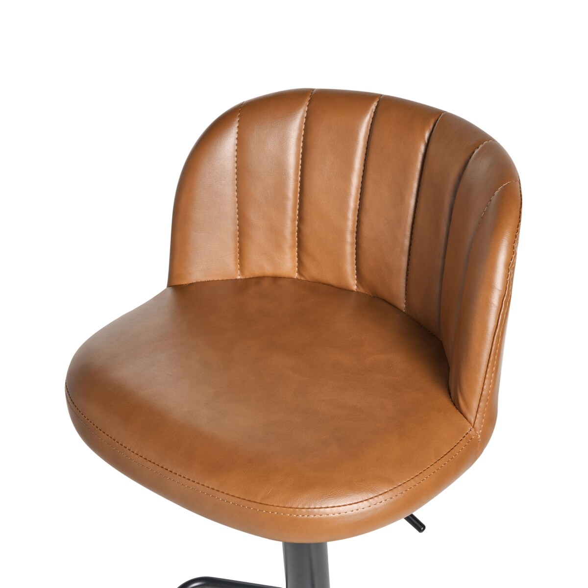 Zestaw 2 hokerów barowych VLORE Ekoskóra Obrotowy Brązowy