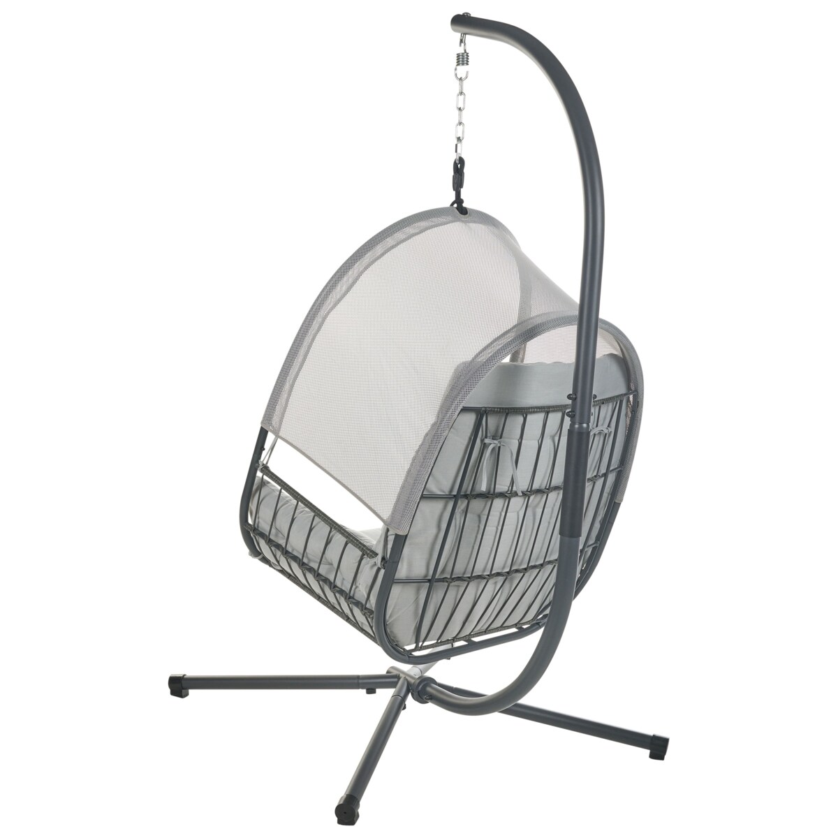 Fotel wiszący ze stojakiem ALVIANO Jasnoszary