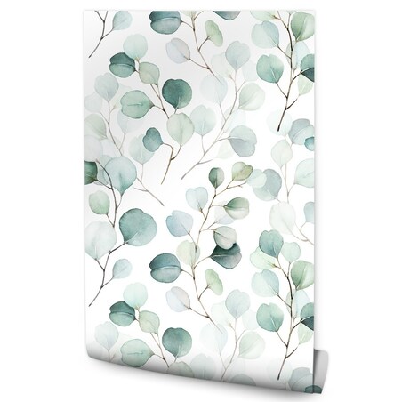 Tapeta Delikatne AKWARELOWE Liście Rośliny