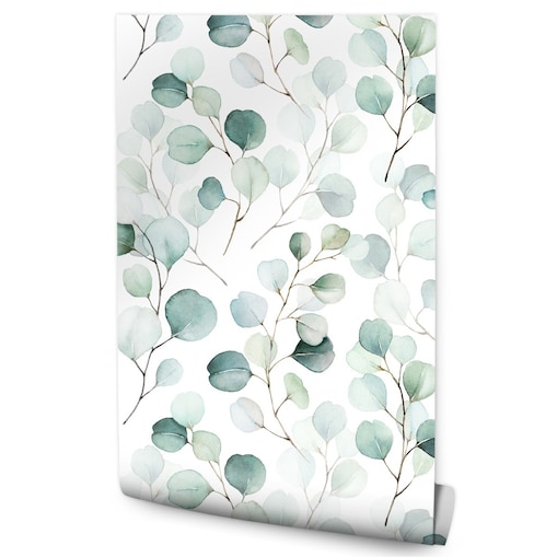 Tapeta Delikatne AKWARELOWE Liście Rośliny
