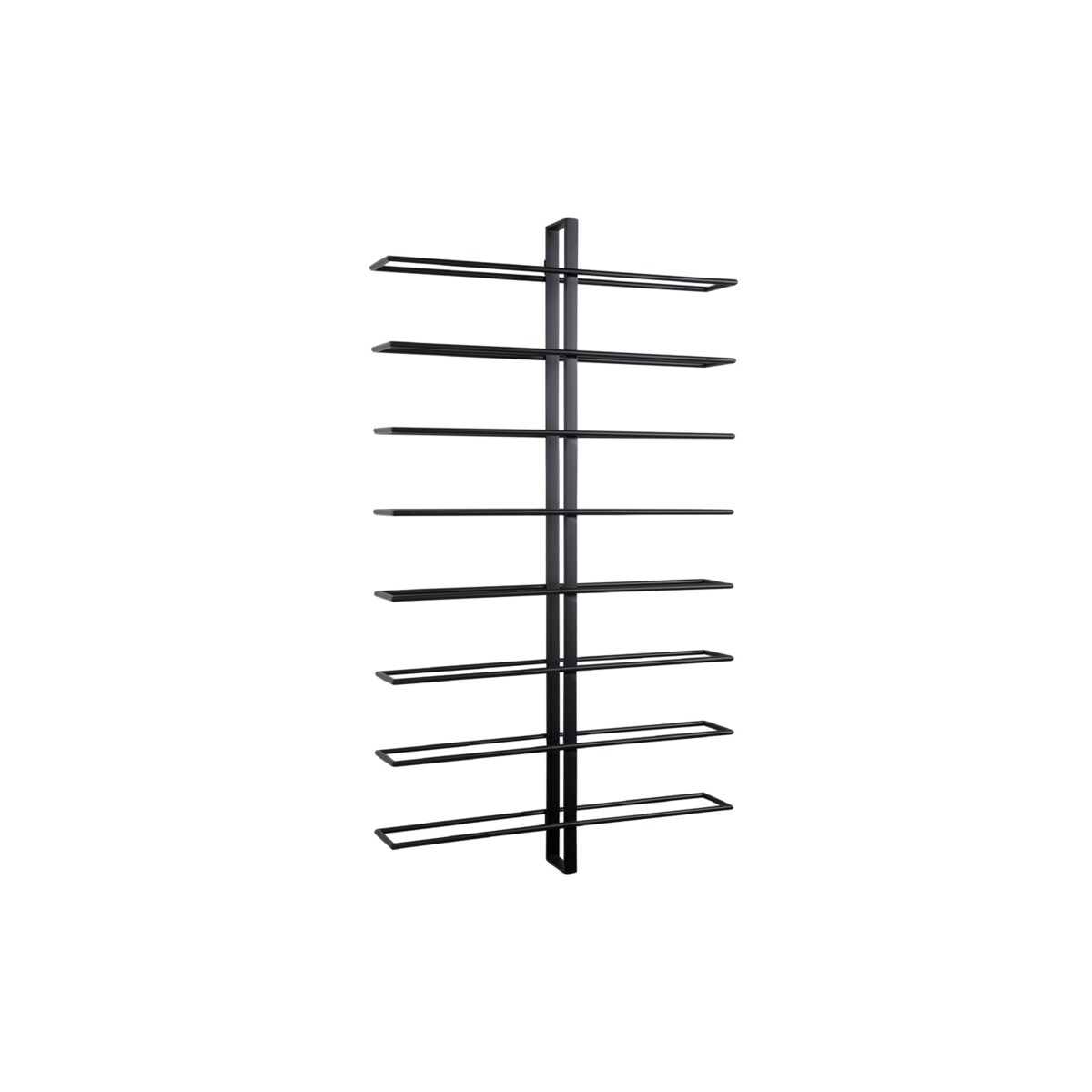 Wieszak na wino DUAL, na 16 butelek, 81 x 10 x 32,5 cm, kolor czarny, metal