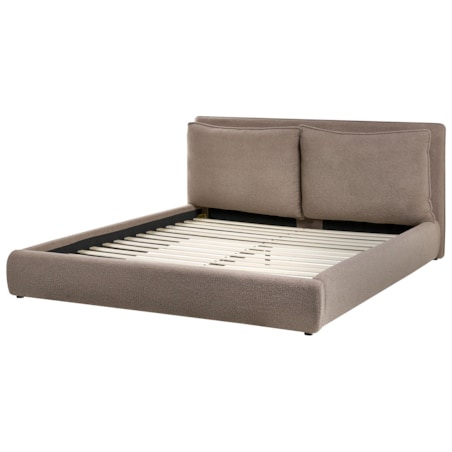 Łóżko Boucle BAJONNA 180 x 200 cm Beżowoszary