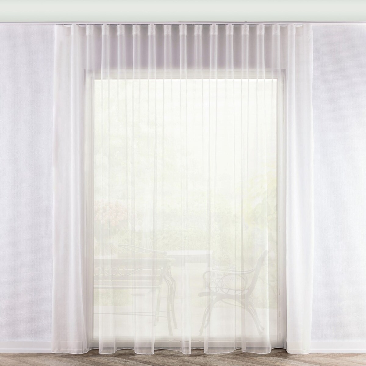 Firana na taśmie wave 300x265 ecru