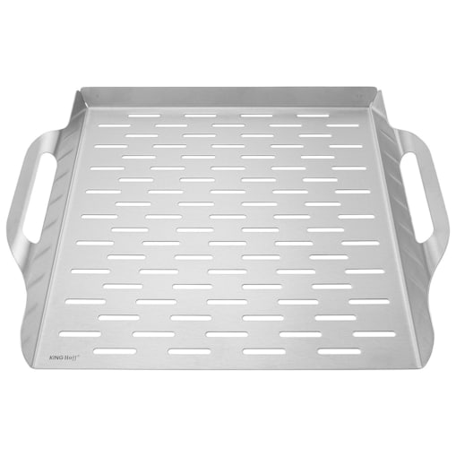 Tacka do grillowania, głęboka, 37x31x4.6cm, stal nierdzewna, KINGHOFF