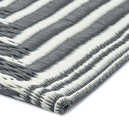 Dywan zewnętrzny tkany na płasko 120x170 cm e-floor geometryczny czarny