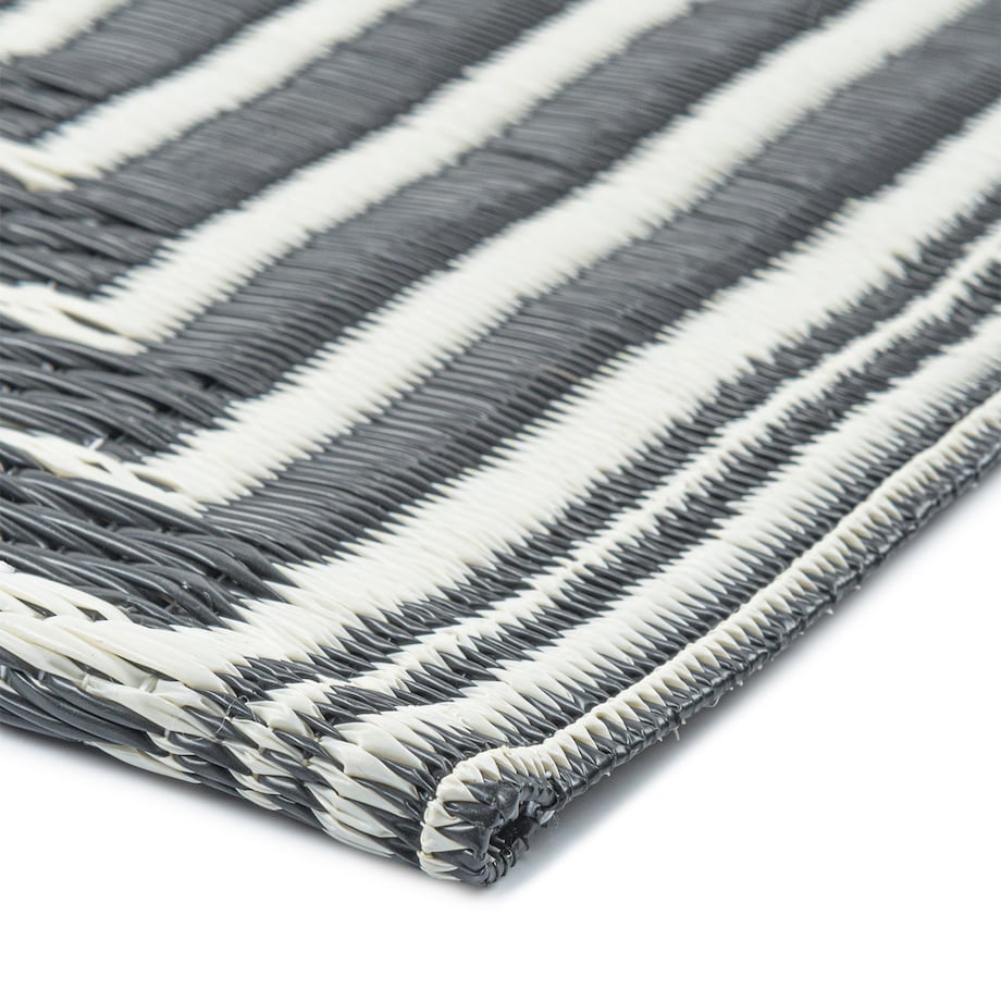 Dywan zewnętrzny tkany na płasko 120x170 cm e-floor geometryczny czarny