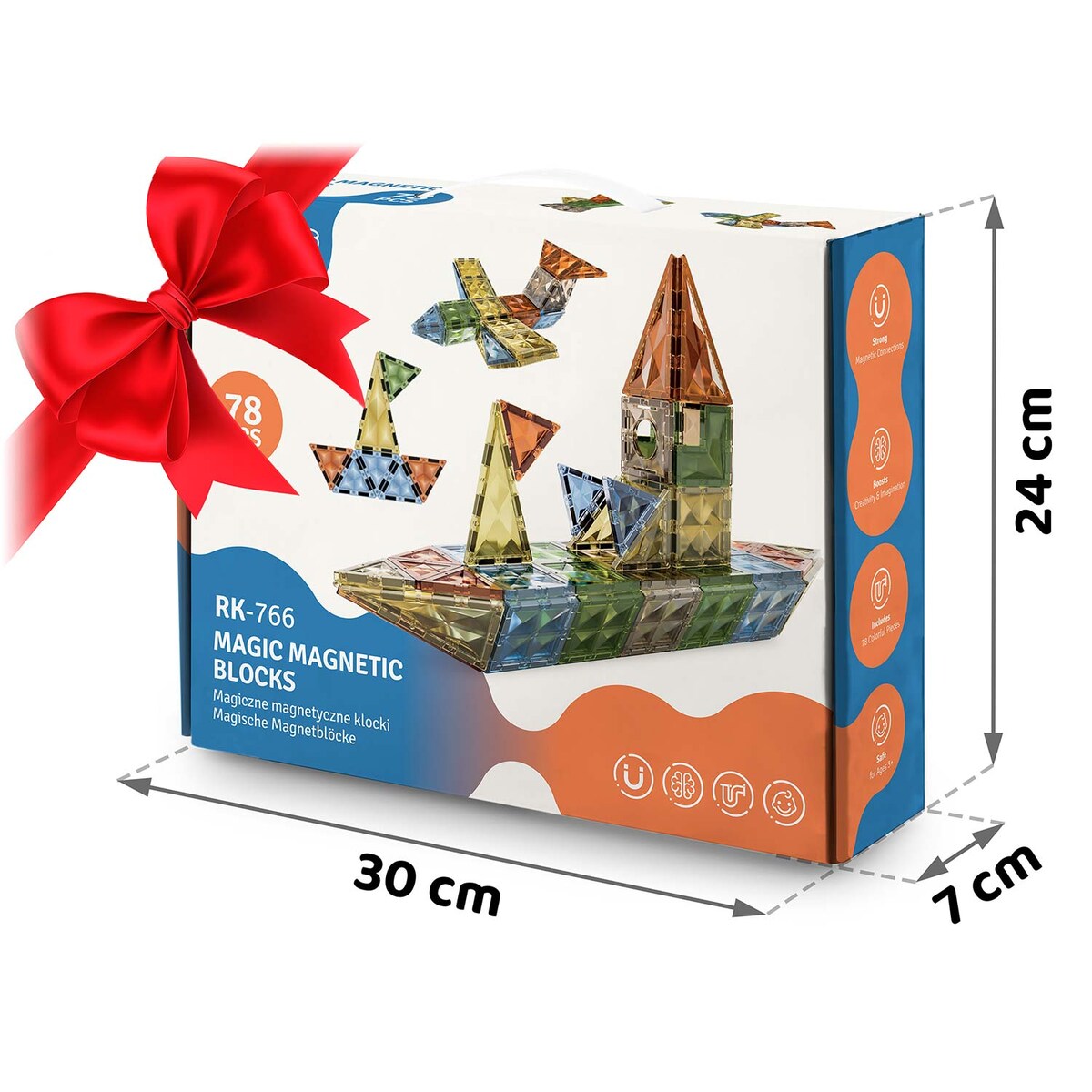 Klocki magnetyczne edukacyjne konstrukcyjne 3d Ricokids