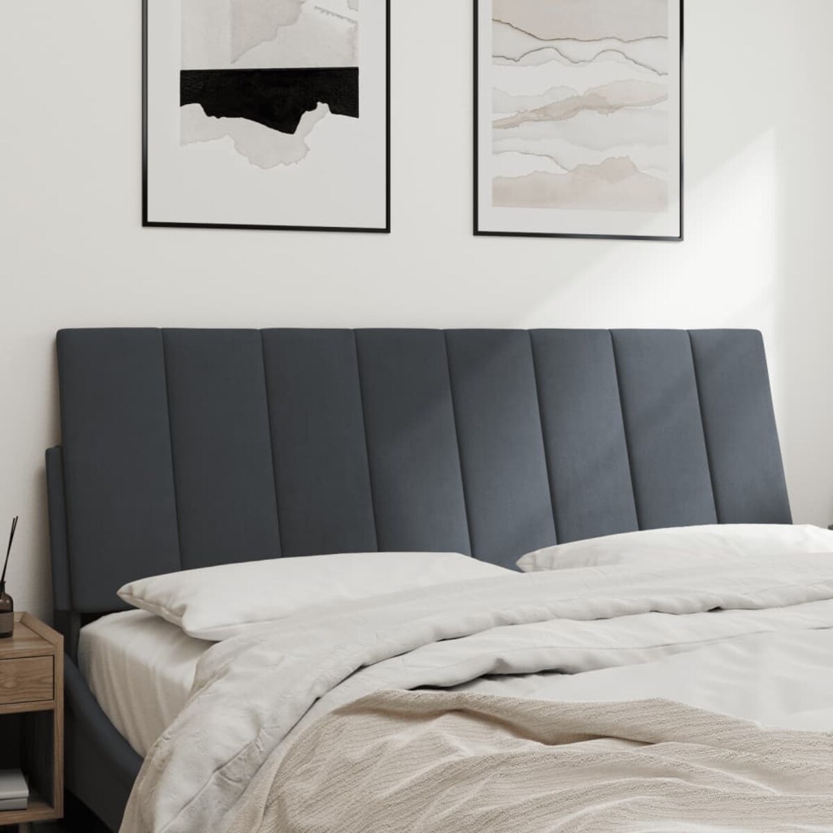 vidaXL Poduszka na wezgłowie, Hanko, ciemnoszara, 120 cm, aksamitna