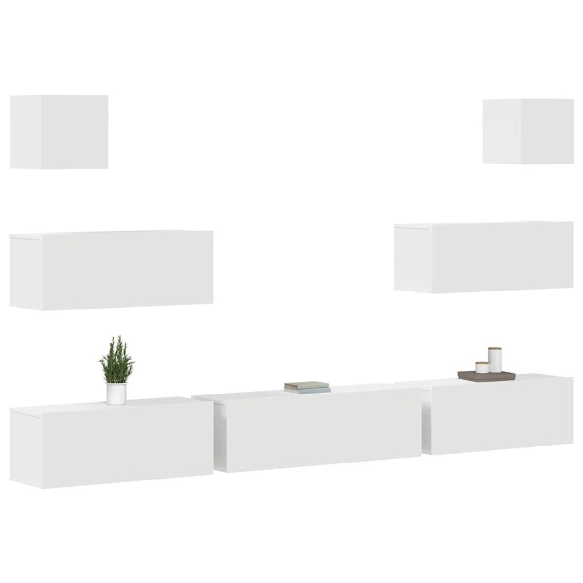 vidaXL Zestaw 7 szafek TV, Biały, materiał drewnopochodny