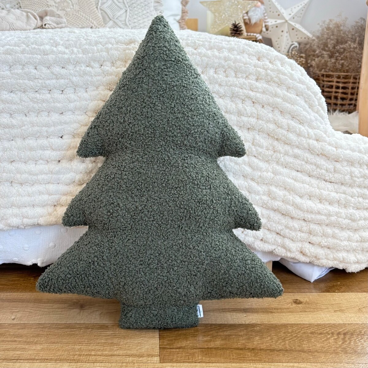 Poduszka Choinka boucle zielona