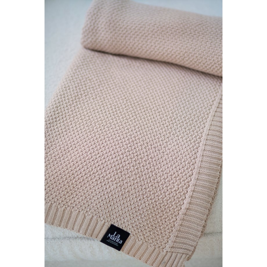 Pled pleciony beżowy, 130 x 160 cm, La Manta