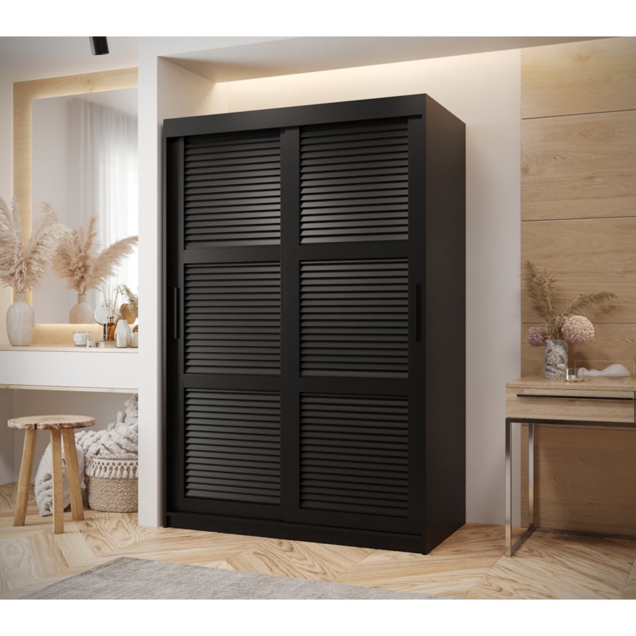 Szafa przesuwna Garderoba ŻALUZJA 120 czarny