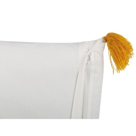 2 bawełniane poduszki dekoracyjne w kwiaty 45 x 45 cm żółto-białe BILOBA