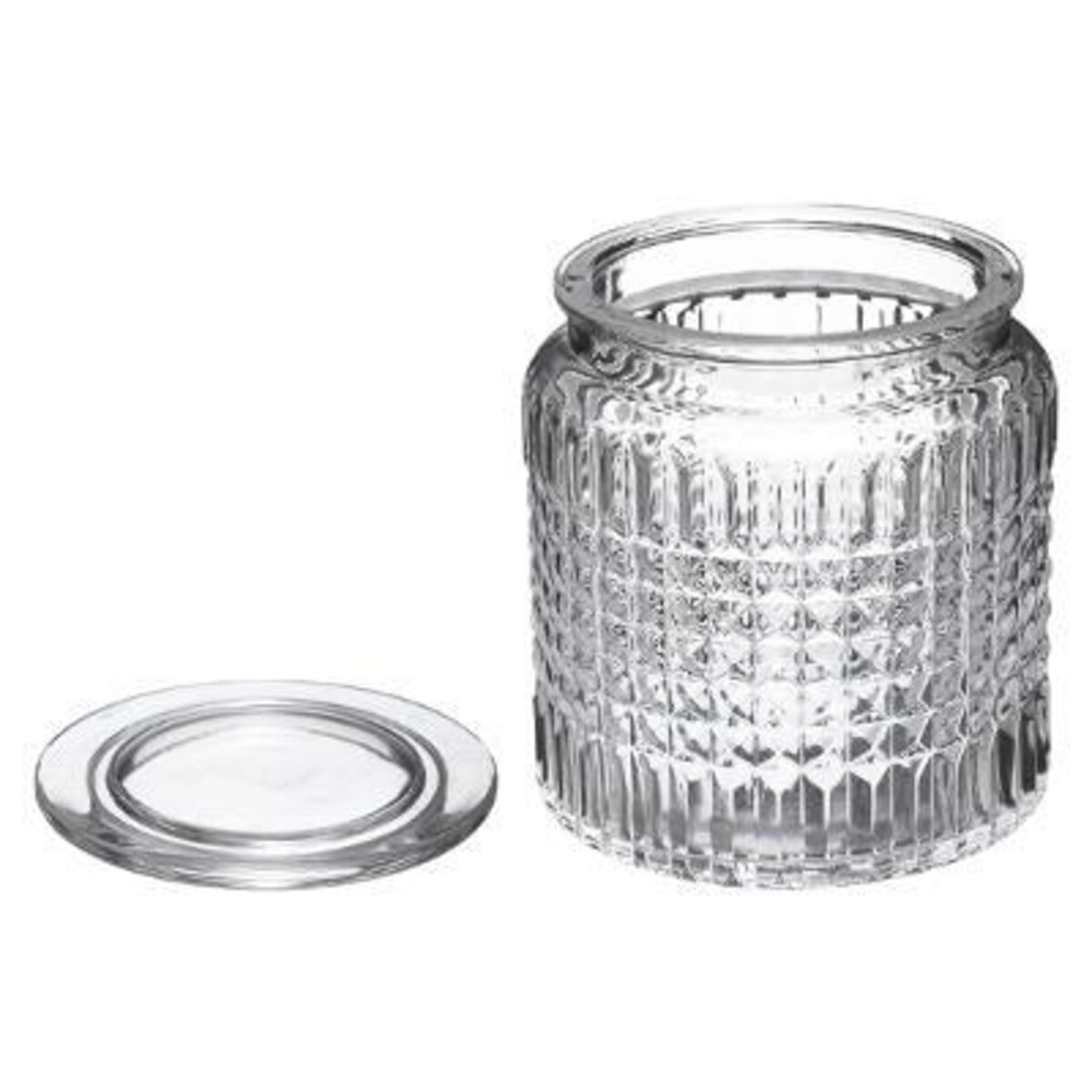 Ozdobny słoik na płatki kosmetyczne z pokrywką, Ø 10,8 cm, szkło