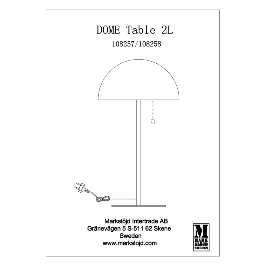 Czarna lampa stojąca Dome nowoczesna na szafkę nocną