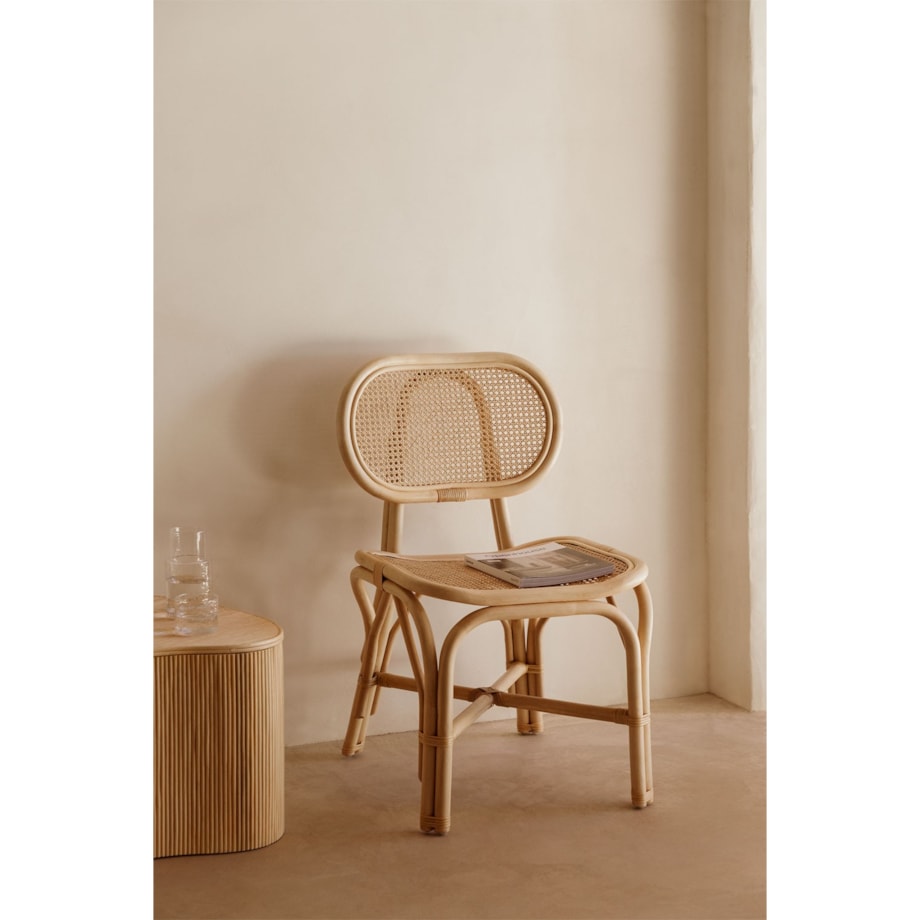 Krzesło rattanowe z plecionką wiedeńską naturalne