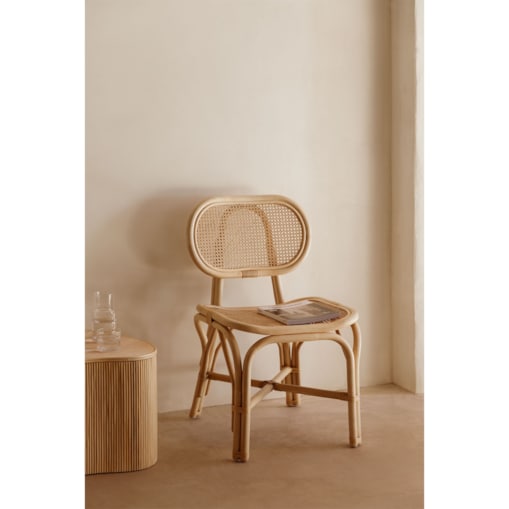 Krzesło rattanowe z plecionką wiedeńską naturalne