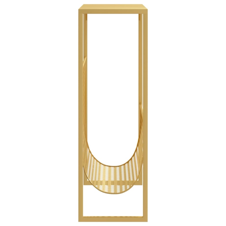 vidaXL Stojak na gazety, złoty, 35x15x45 cm, stal