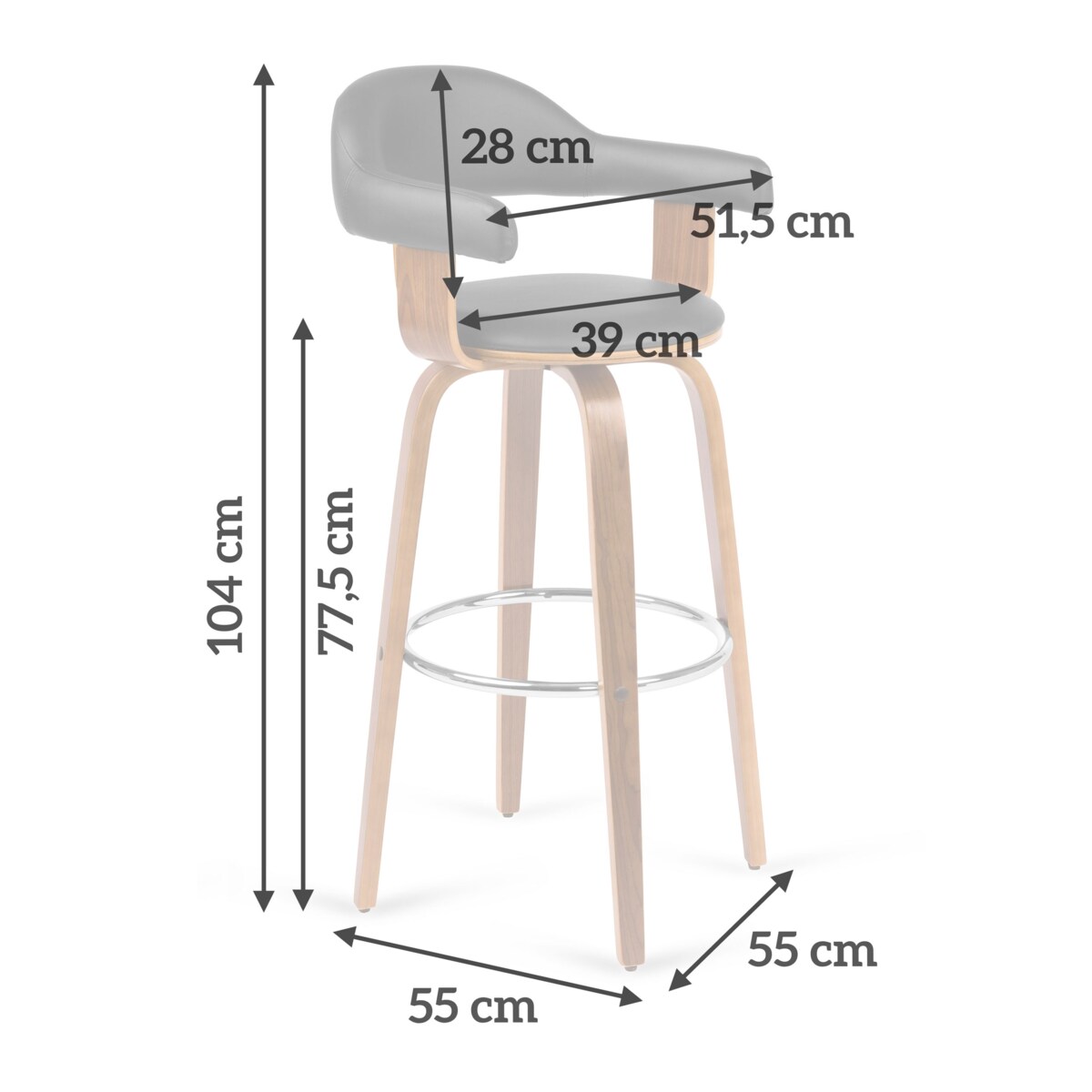 Hoker obrotowy, krzesło barowe Sofotel Roseto 2708