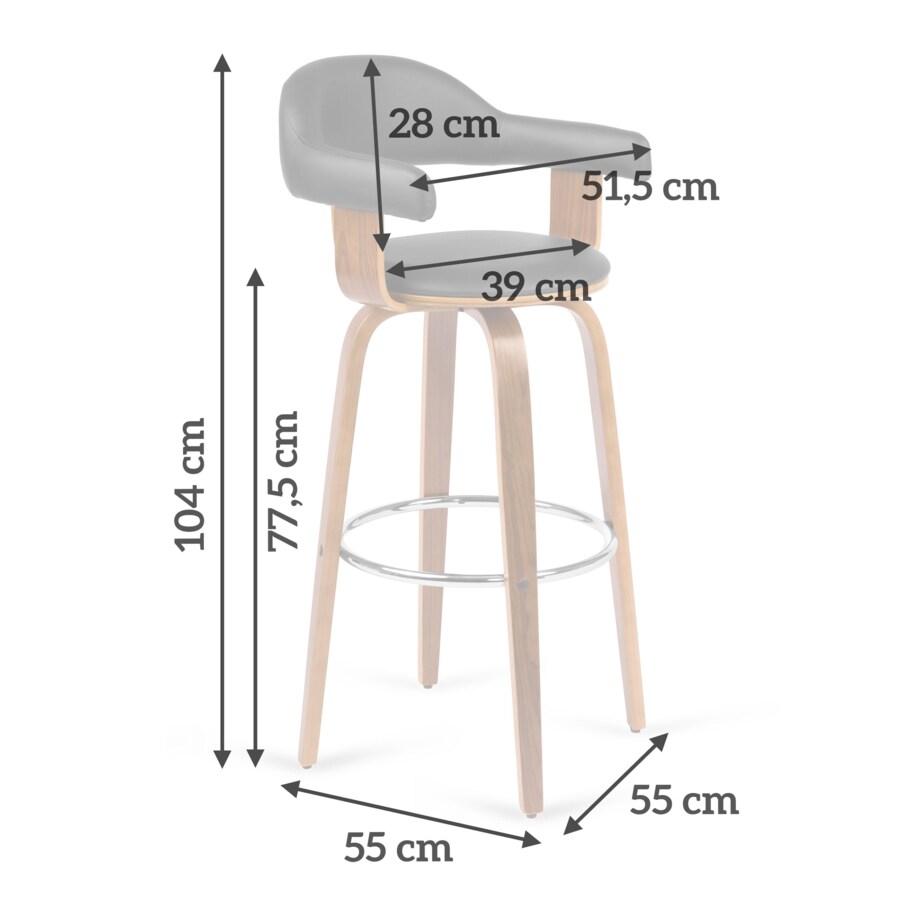 Hoker obrotowy, krzesło barowe Sofotel Roseto 2708