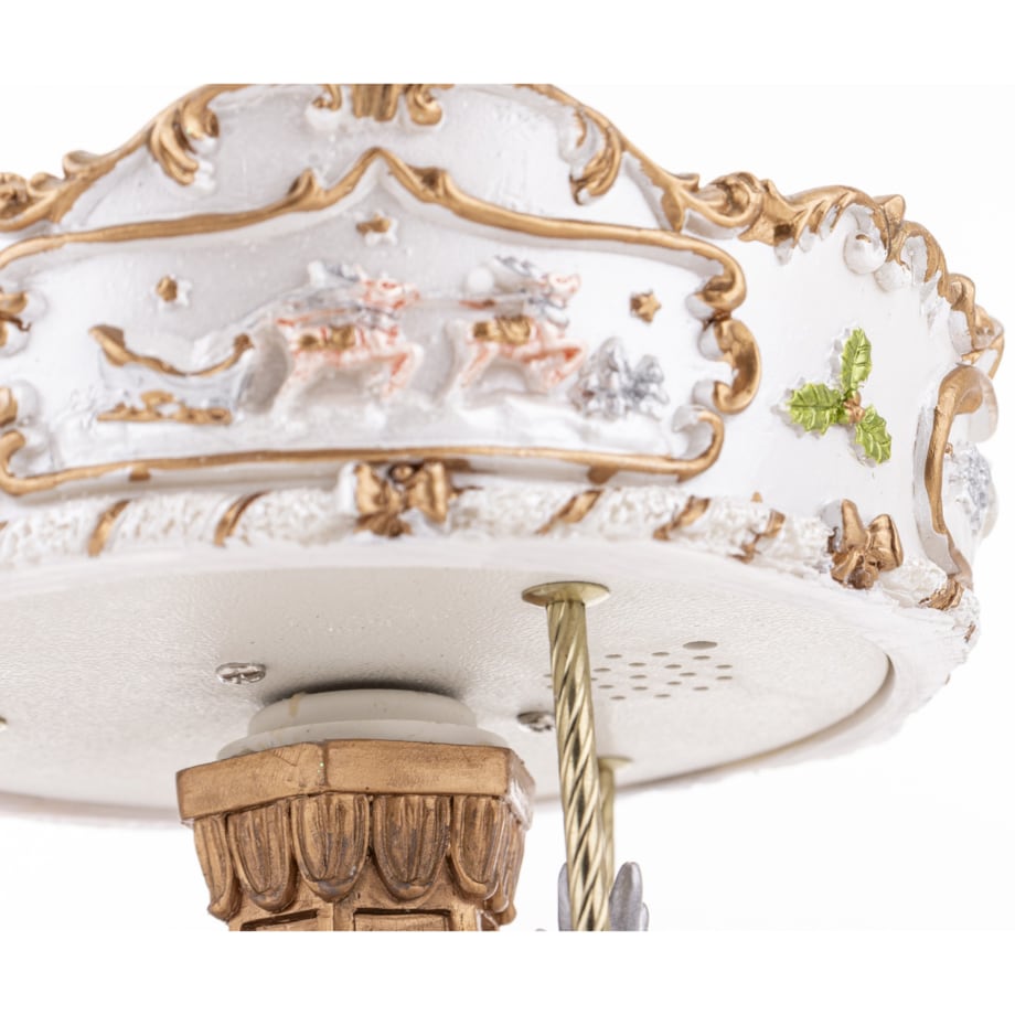 Dekoracja - karuzela z pozytywką 25x15x15 cm GIOSTRA-2 biało-złota