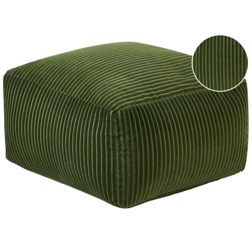 Puf sztruksowy 50 x 50 x 30 cm zielony MUKKI