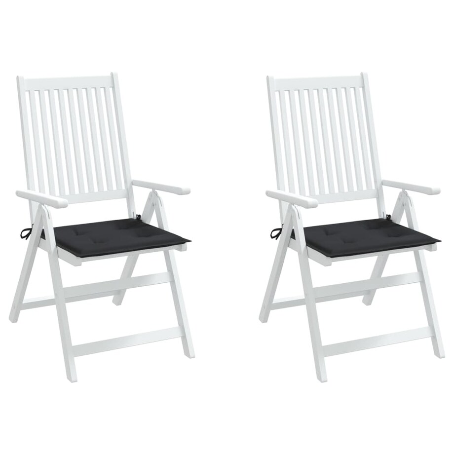 vidaXL Poduszki na krzesła ogrodowe, 2 szt., czarne, 50x50x3 cm