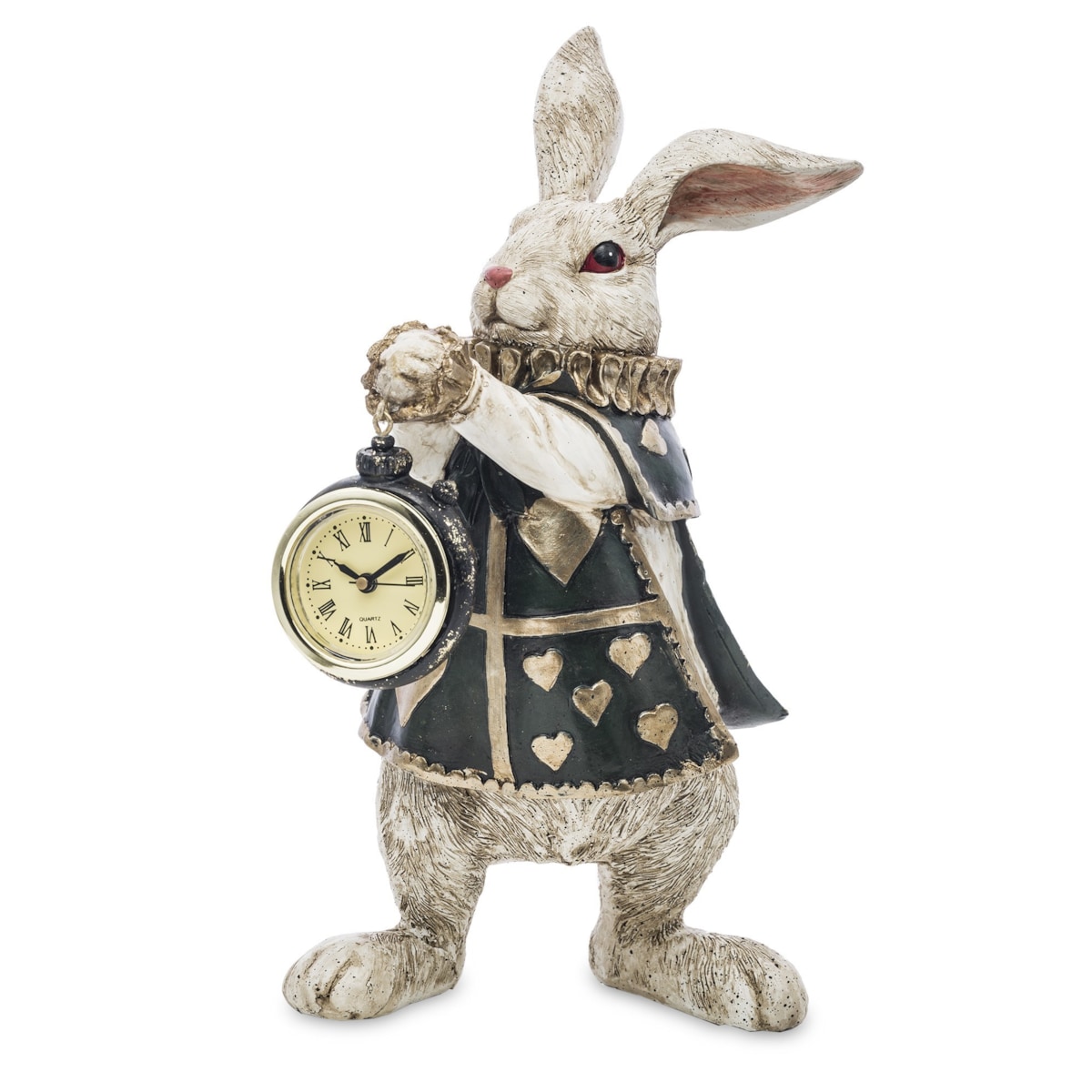 Dekoracja - królik 25x13,5x15 cm CONIGLIO szarak z zegarkiem
