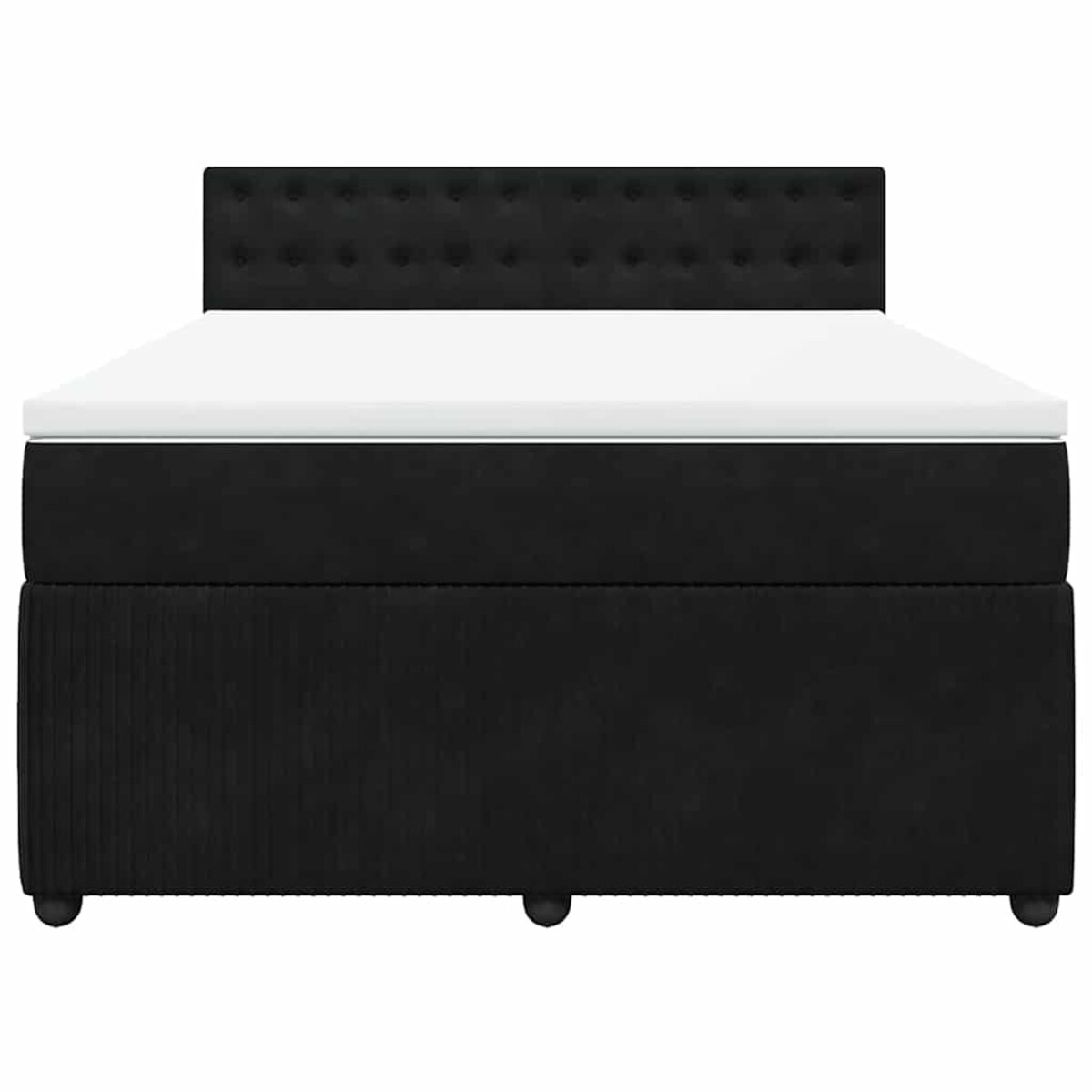 vidaXL Łóżko kontynentalne z materacem, czarne, 140x200 cm, aksamit